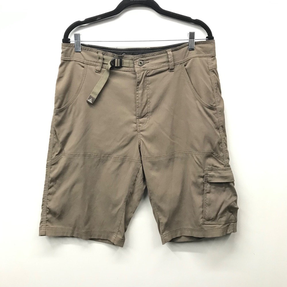 Prana Men's Cargo Shorts Tan with Built-In Belt